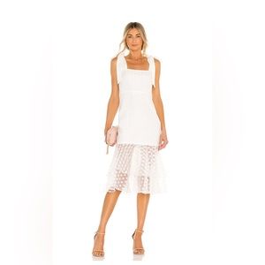 Lovers + Friends White Midi Bridal Shower Dress